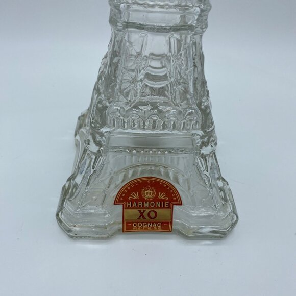 Vintage Eiffel Tower Shaped Glass Bottle Decanter 14" Barware With Ribbon Accent - Picture 4 of 16